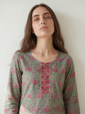 Green Cotton Printed Kurti