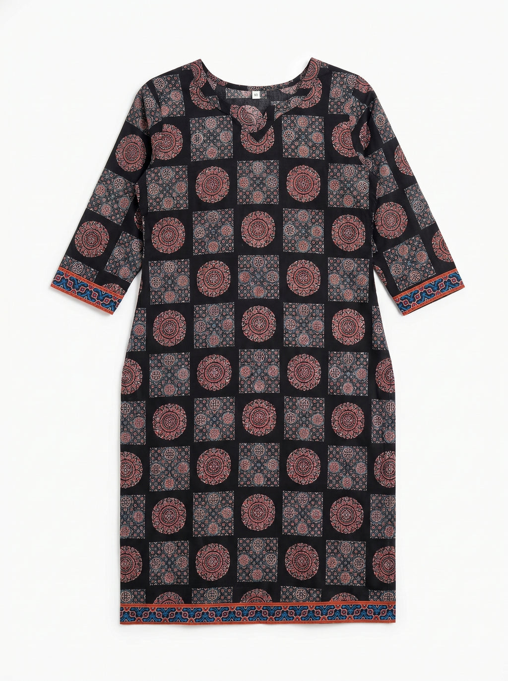 Black Cotton Printed Kurti