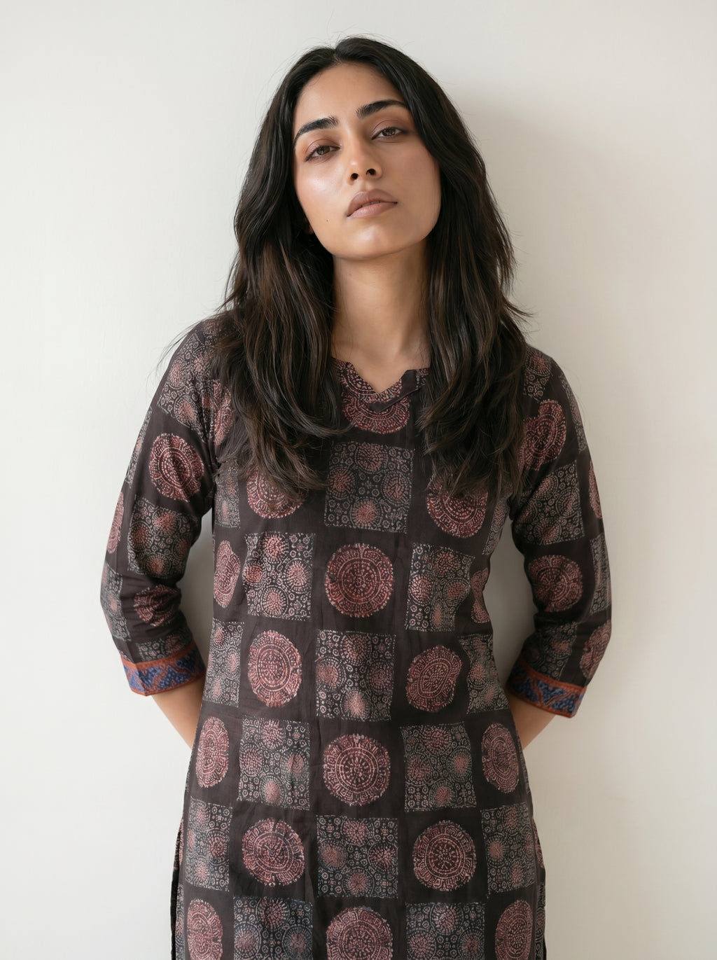 Black Cotton Printed Kurti