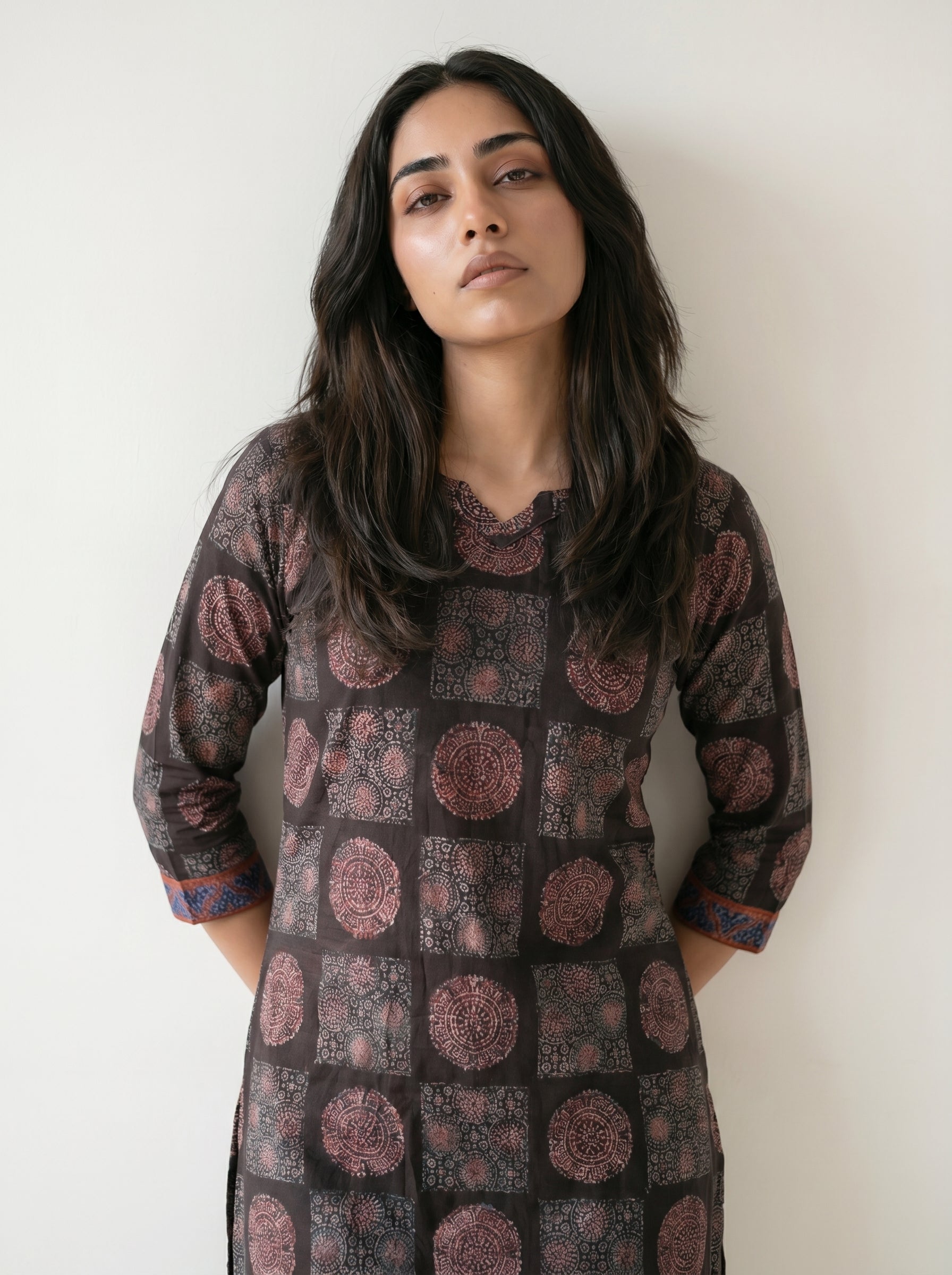 Black Cotton Printed Kurti