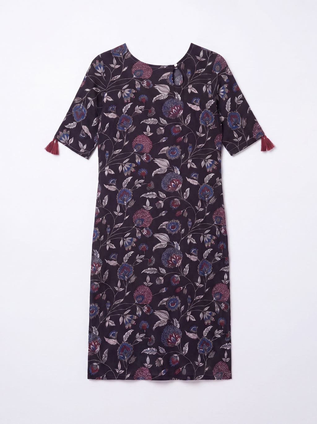BLACK COTTON PRINTED KURTI