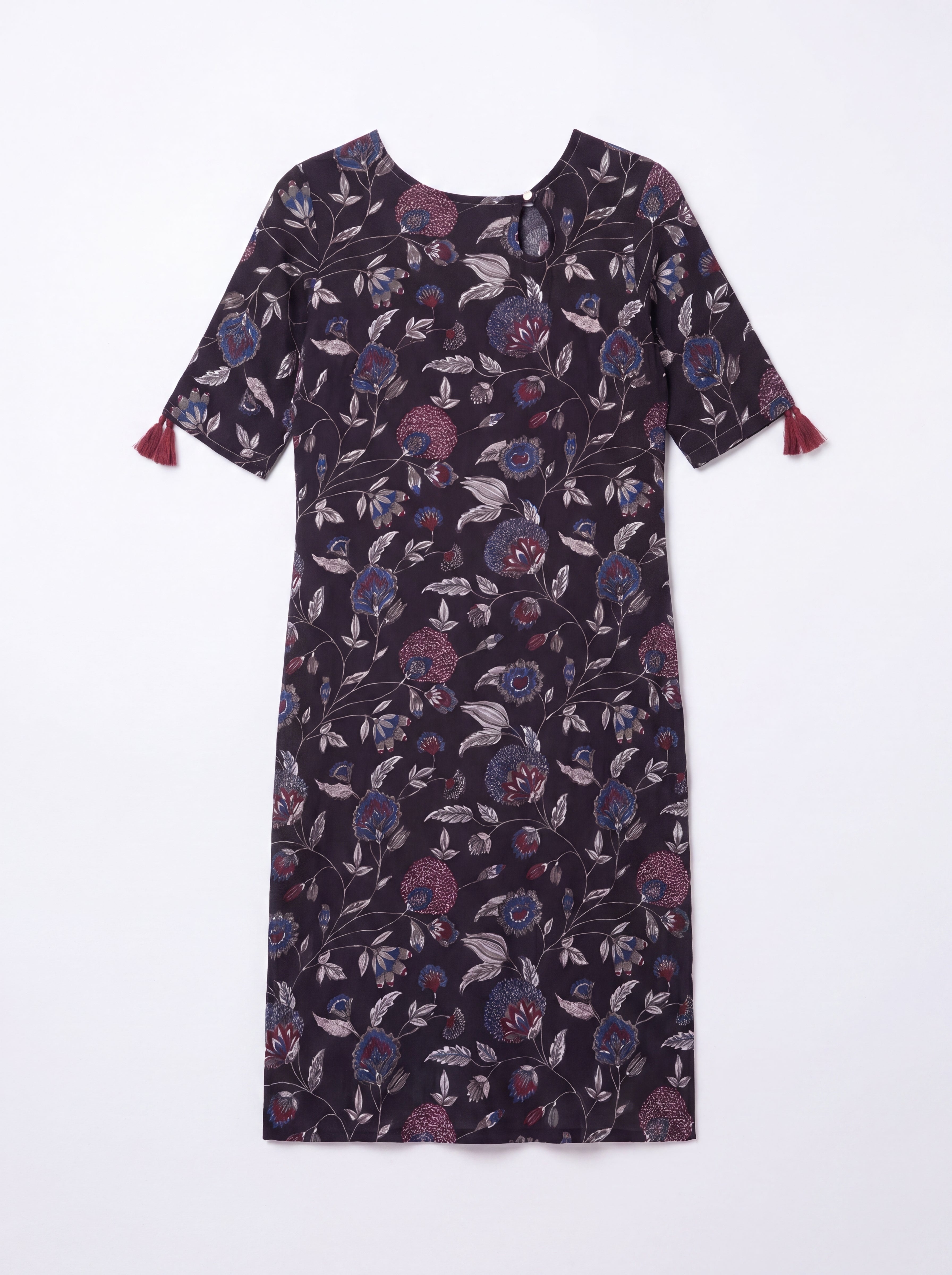 BLACK COTTON PRINTED KURTI