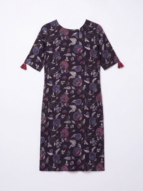 BLACK COTTON PRINTED KURTI
