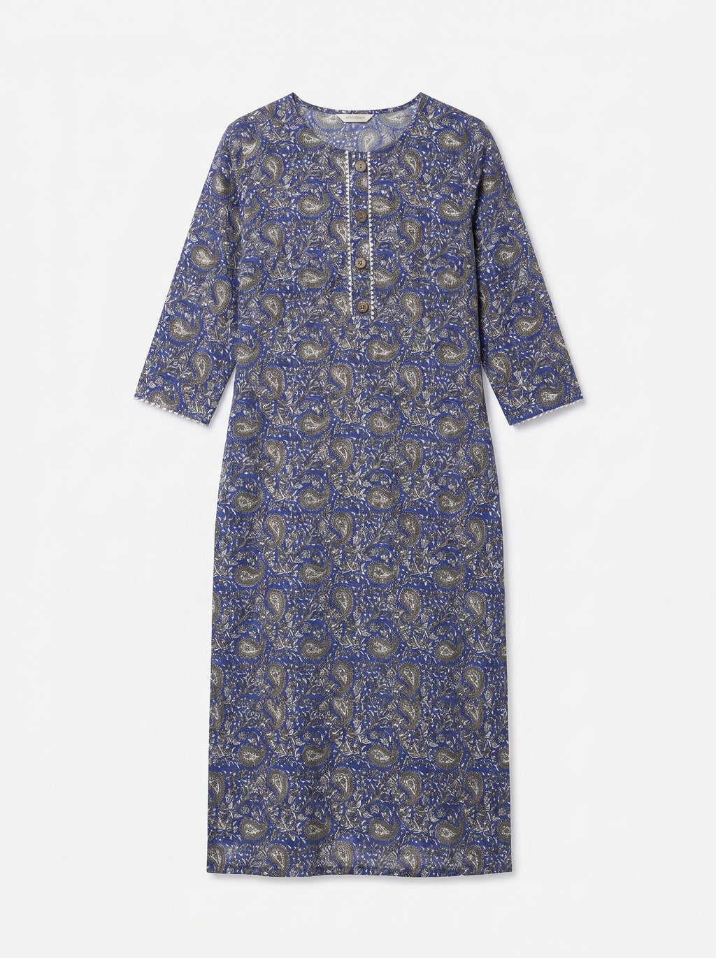 Dark Blue Cotton Printed Kurti