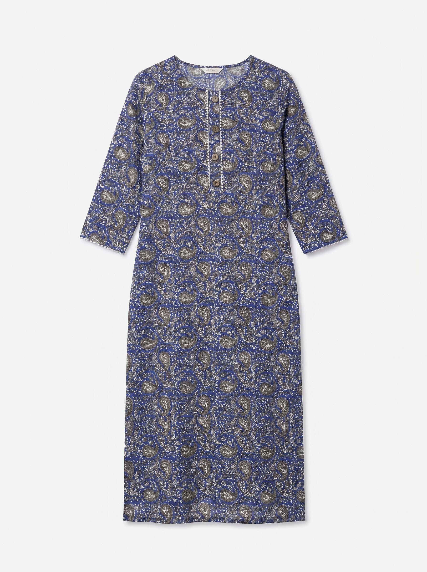 Dark Blue Cotton Printed Kurti