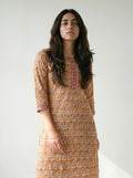 Rust Cotton Printed Kurti