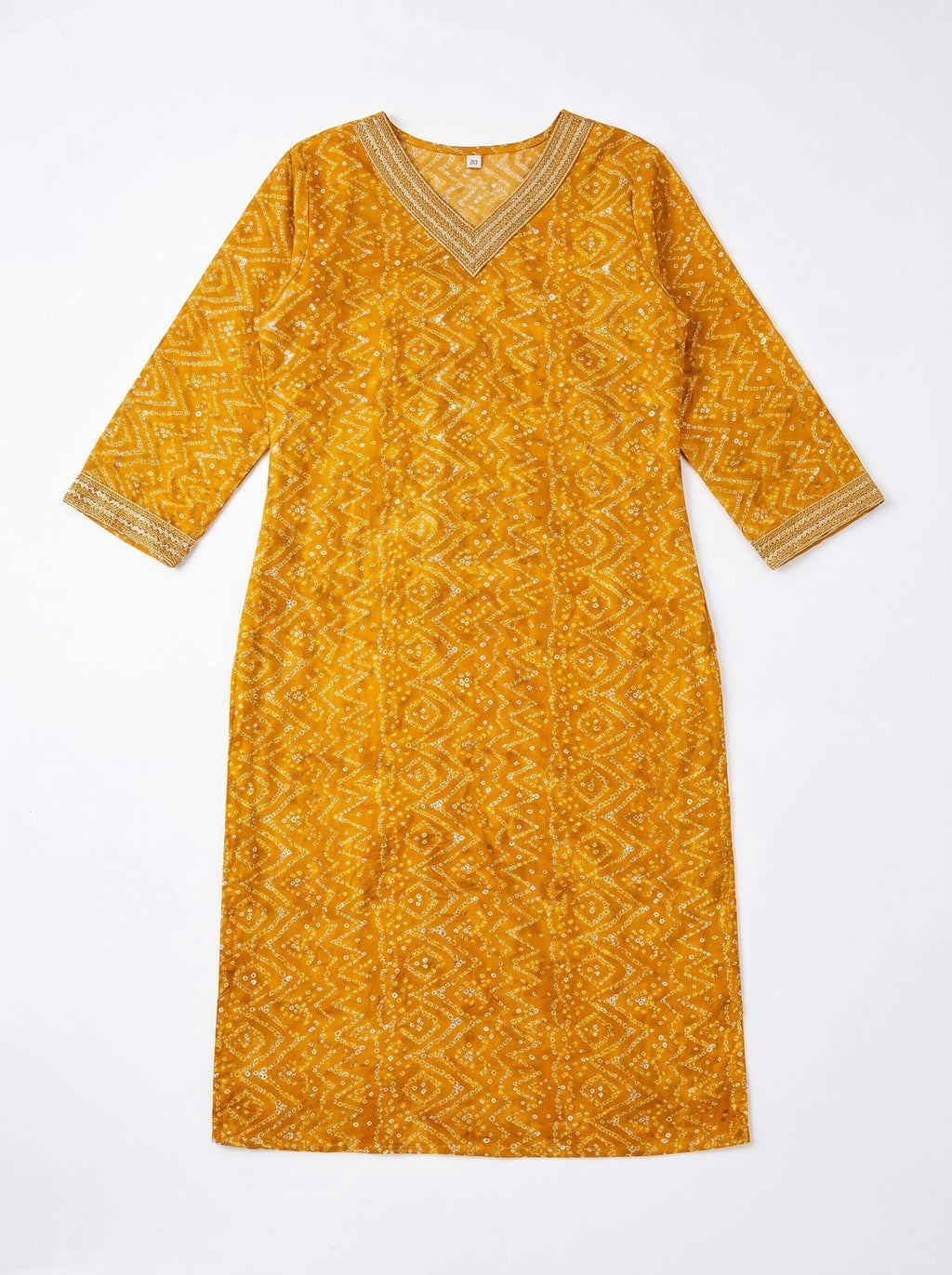 Yellow Rayon Printed Kurti