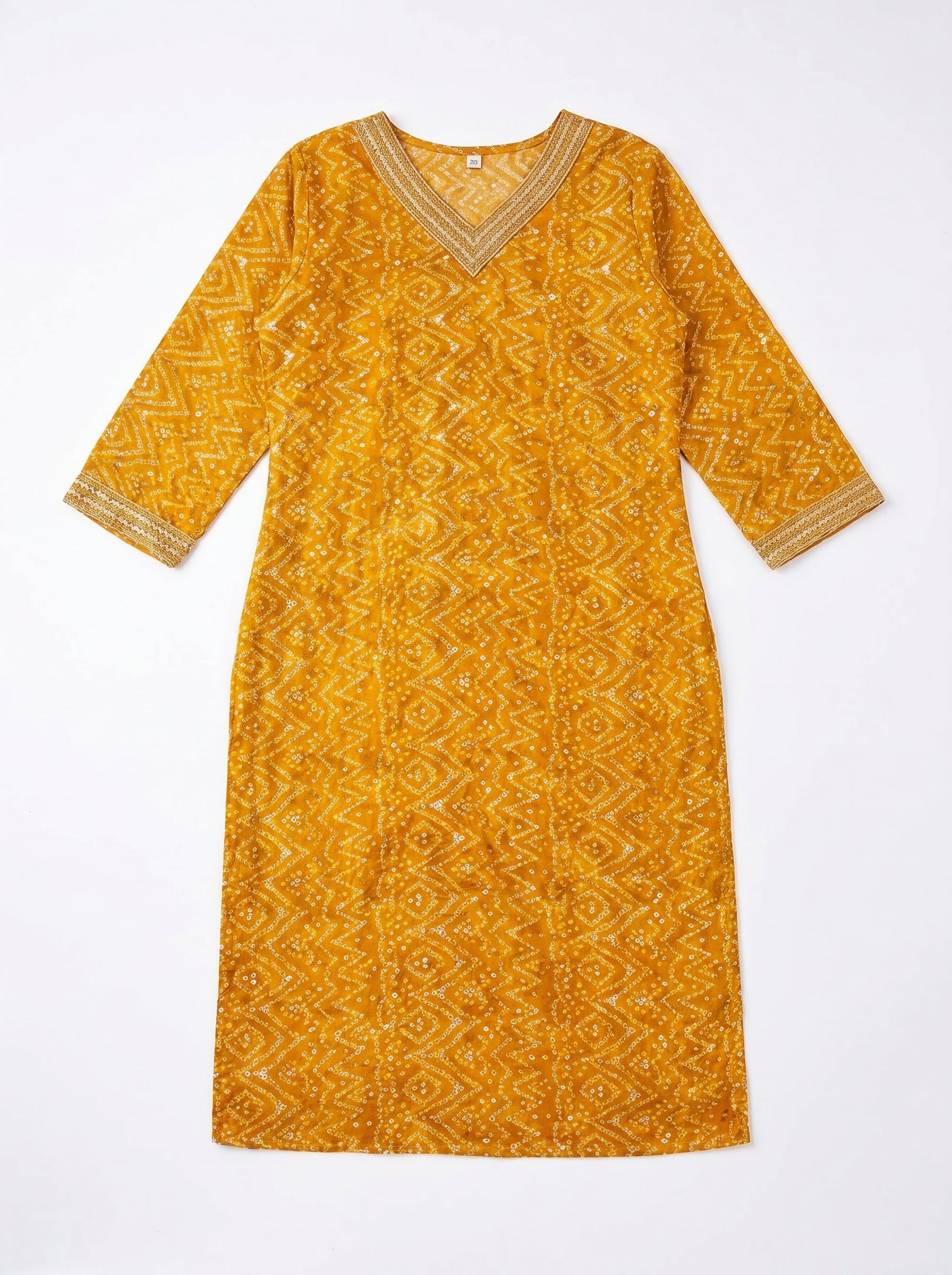 Yellow Rayon Printed Kurti