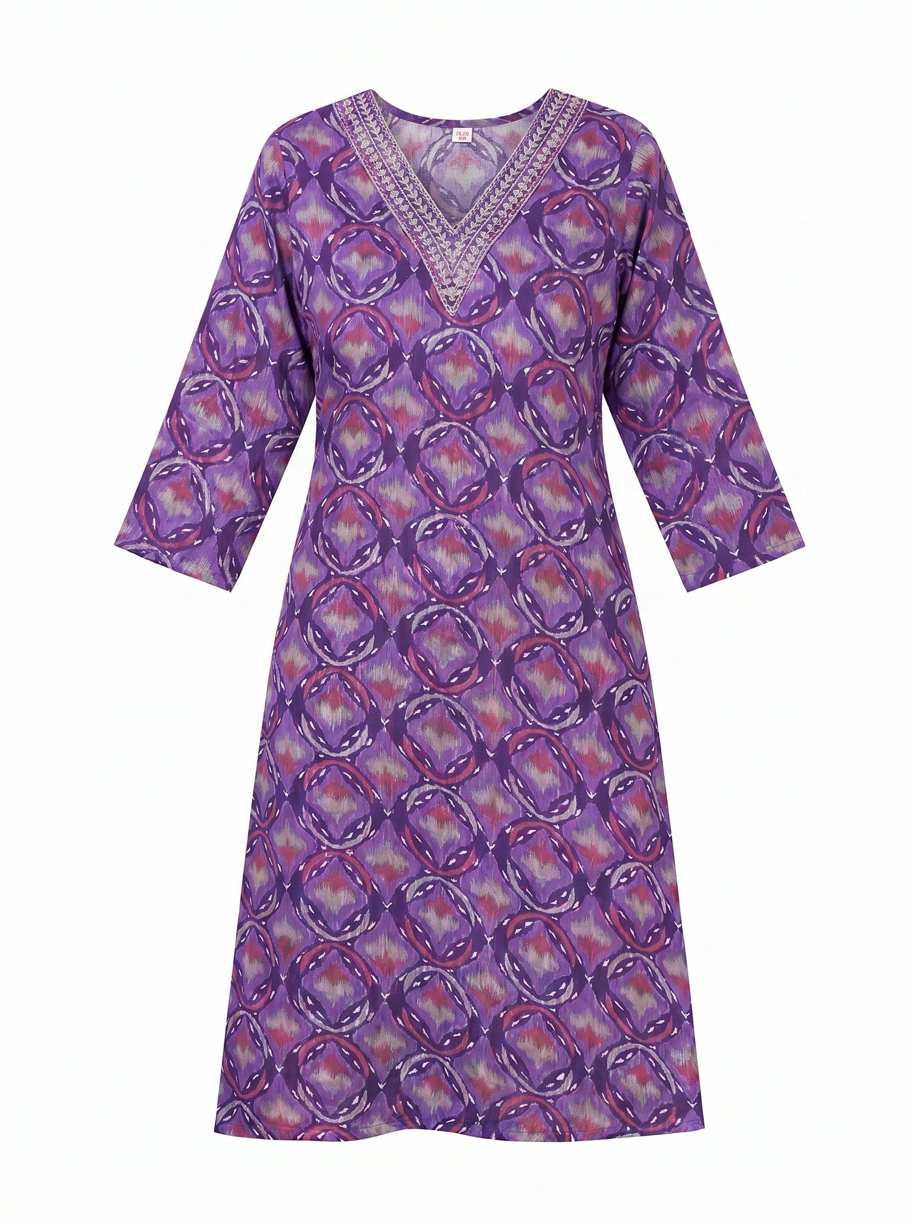 Purple Rayon Printed Kurti