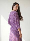 Purple Rayon Printed Kurti